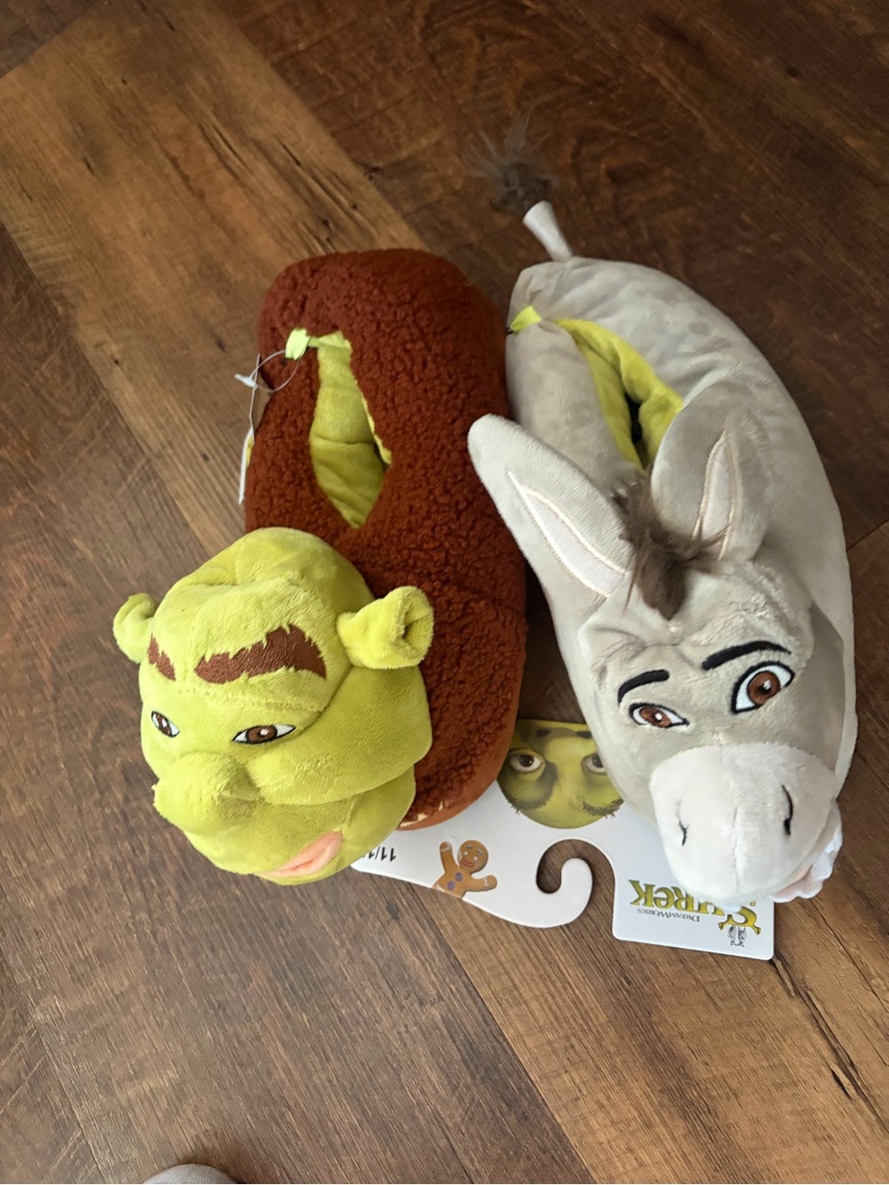 DreamWorks Shrek Plush Slippers in Green and Brown